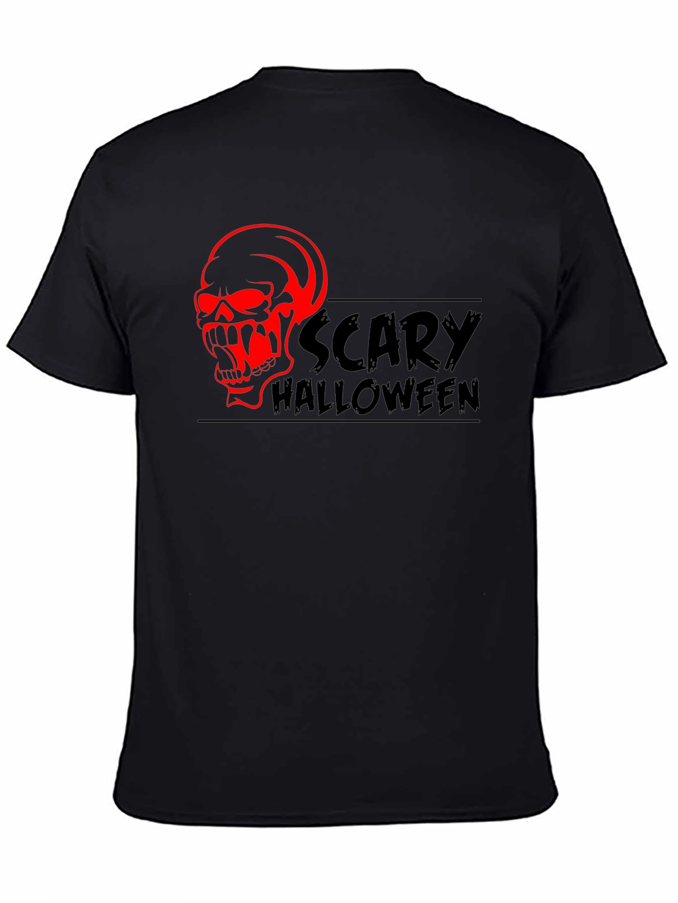 Scary Halloween Skull Graphic T-Shirt