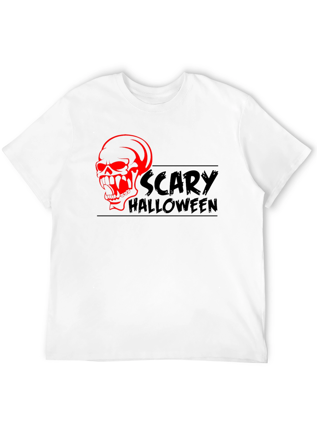 Scary Halloween Skull Graphic T-Shirt