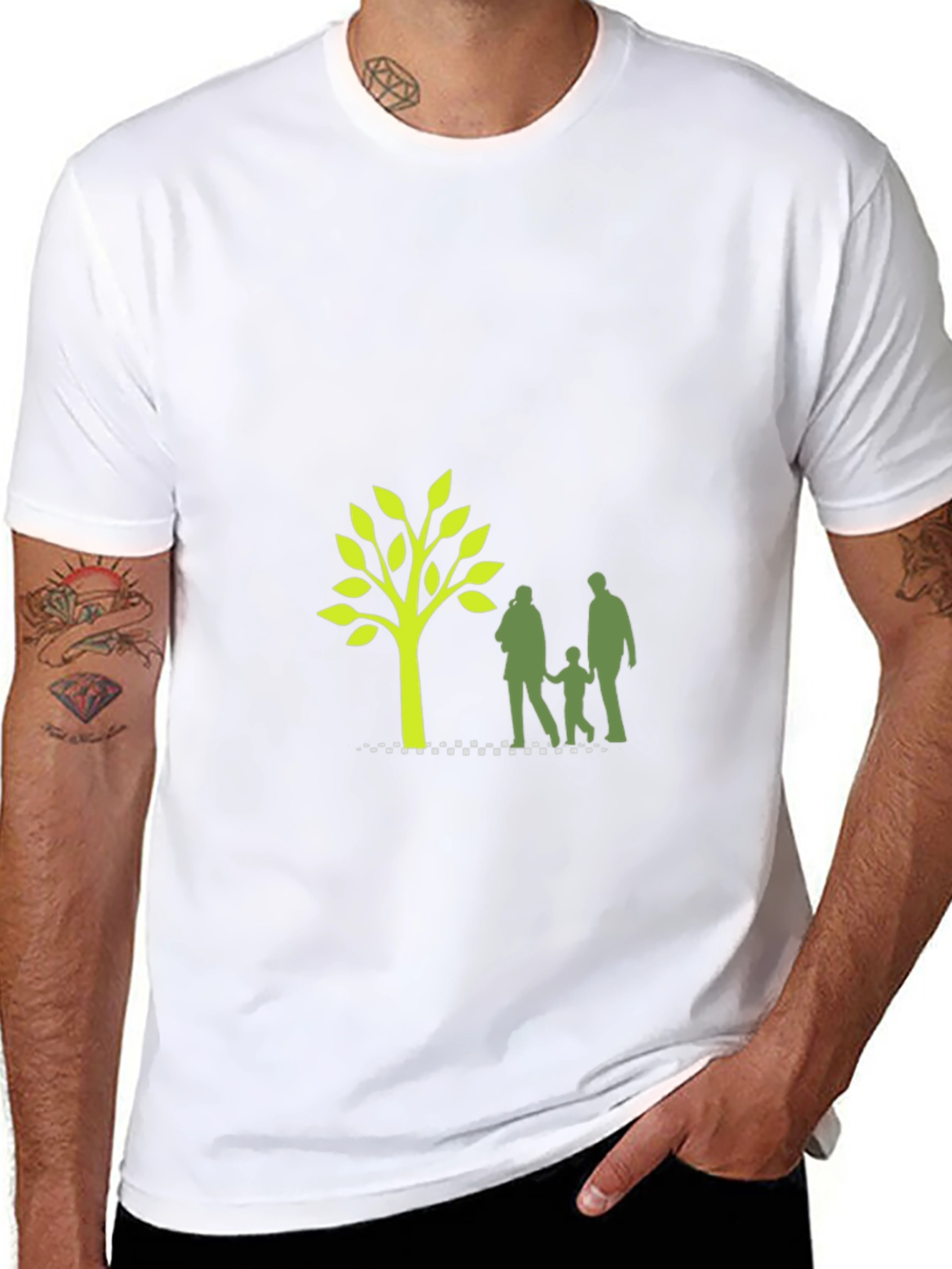 Family Tree Graphic T-Shirt - Black