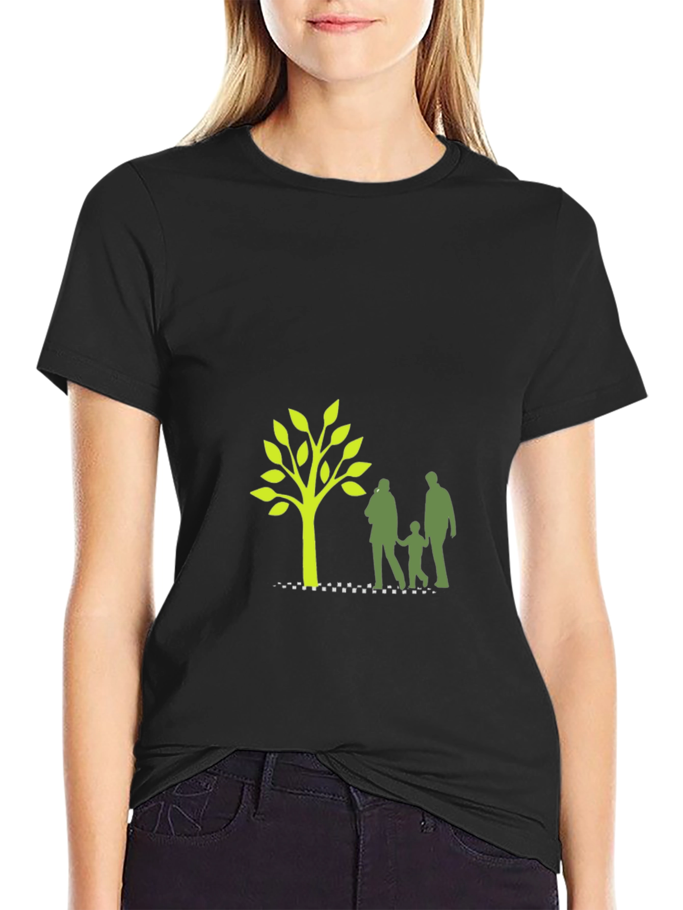 Family Tree Graphic T-Shirt - Black
