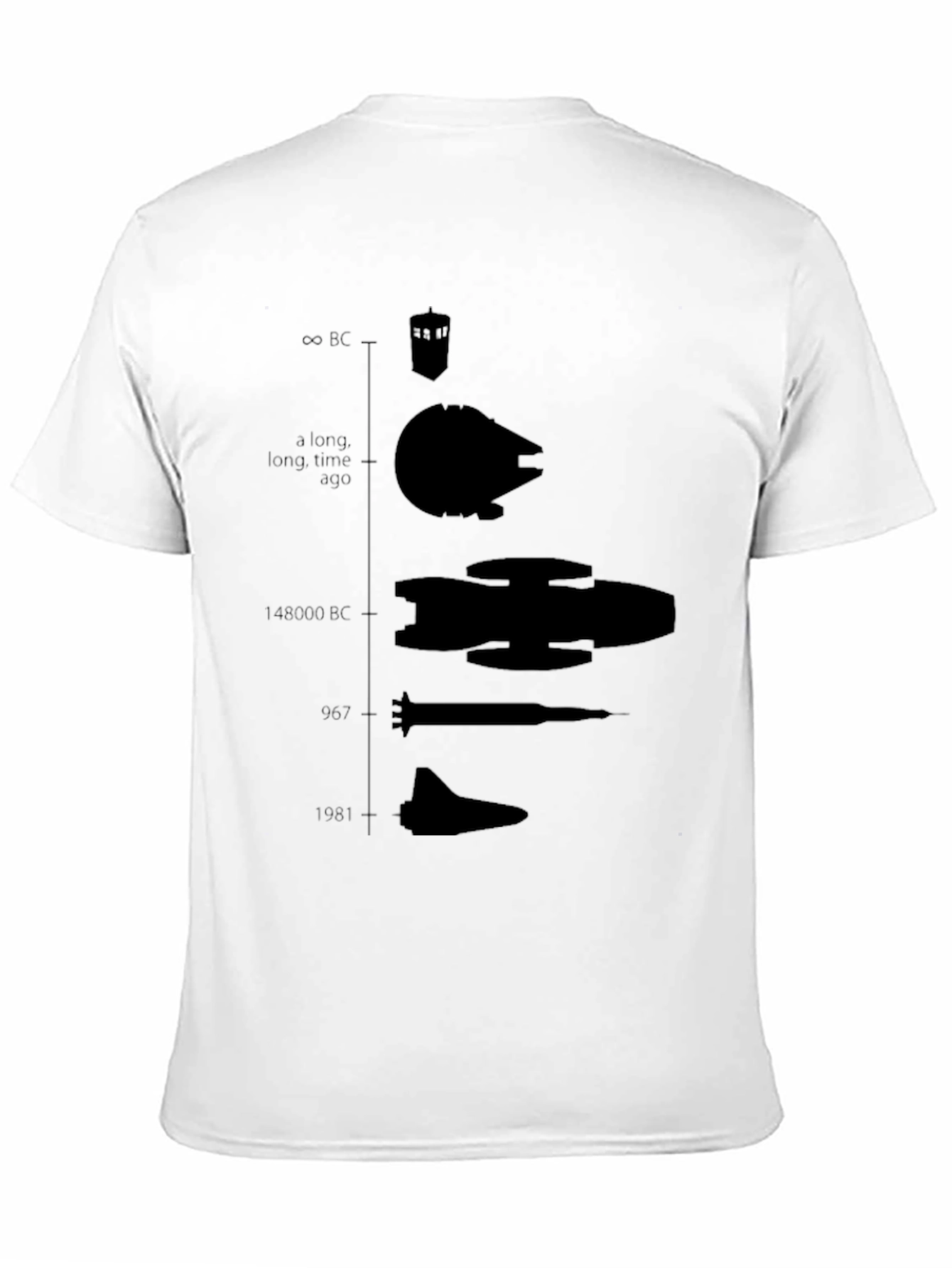 Sci-Fi Spaceship Evolution Black T-Shirt