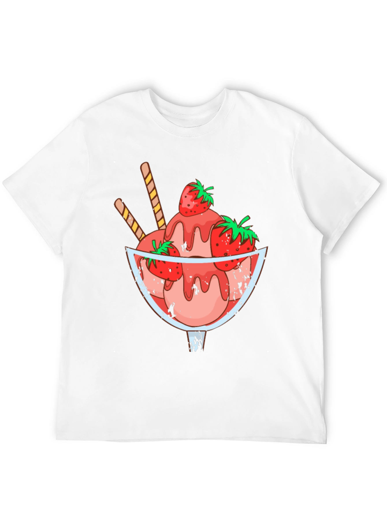Strawberry Sundae Graphic T-Shirt - Black