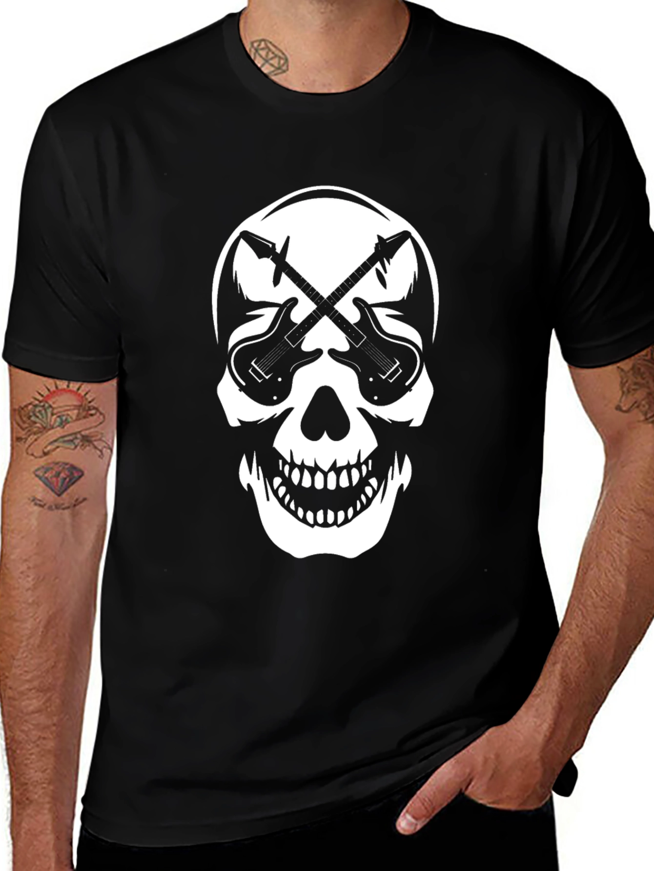 Skull & Guitars Graphic Tee - Rocker Style