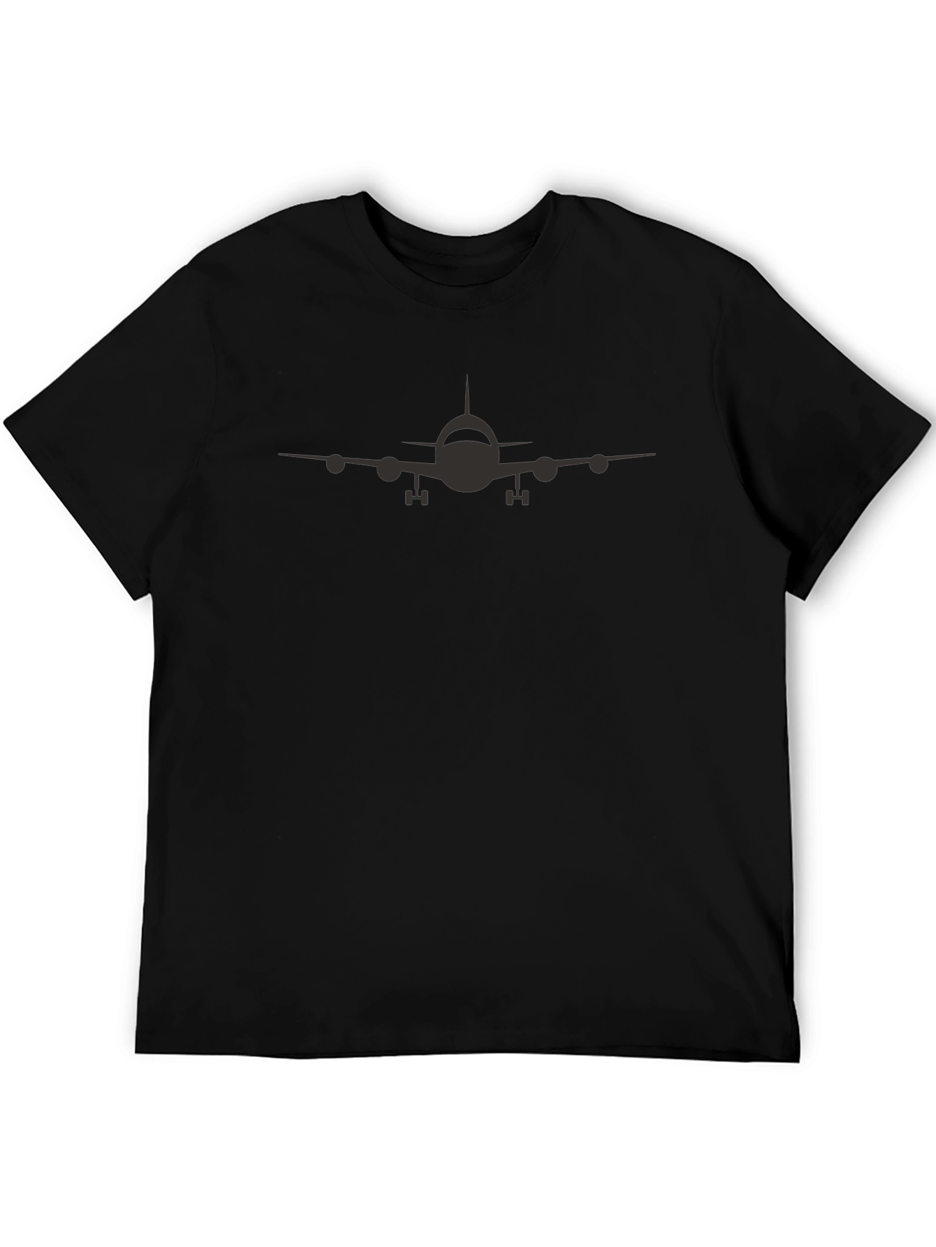 Airplane Graphic Tee - Classic Black Cotton T-Shirt