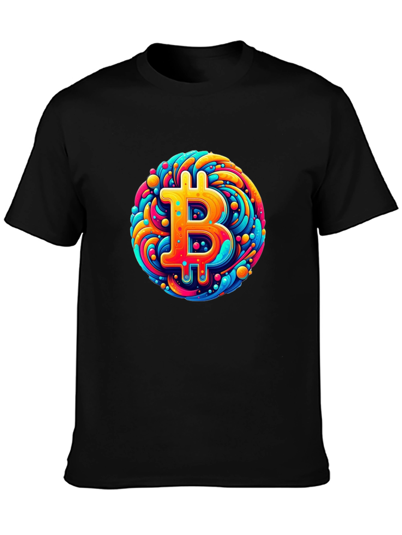 Bitcoin Art T-Shirt - Crypto Swirl Design
