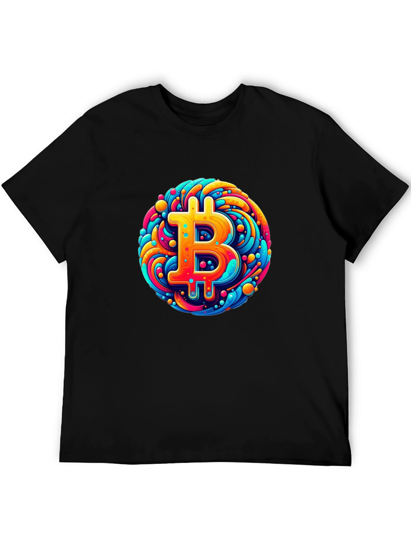Bitcoin Art T-Shirt - Crypto Swirl Design