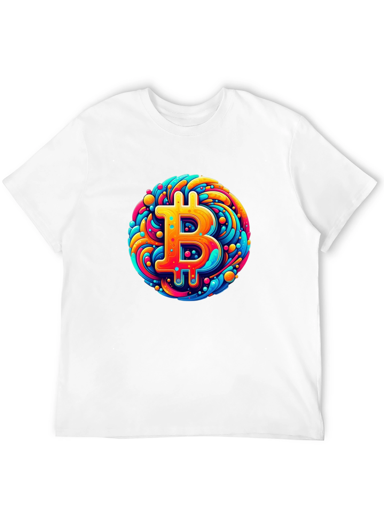 Bitcoin Art T-Shirt - Crypto Swirl Design