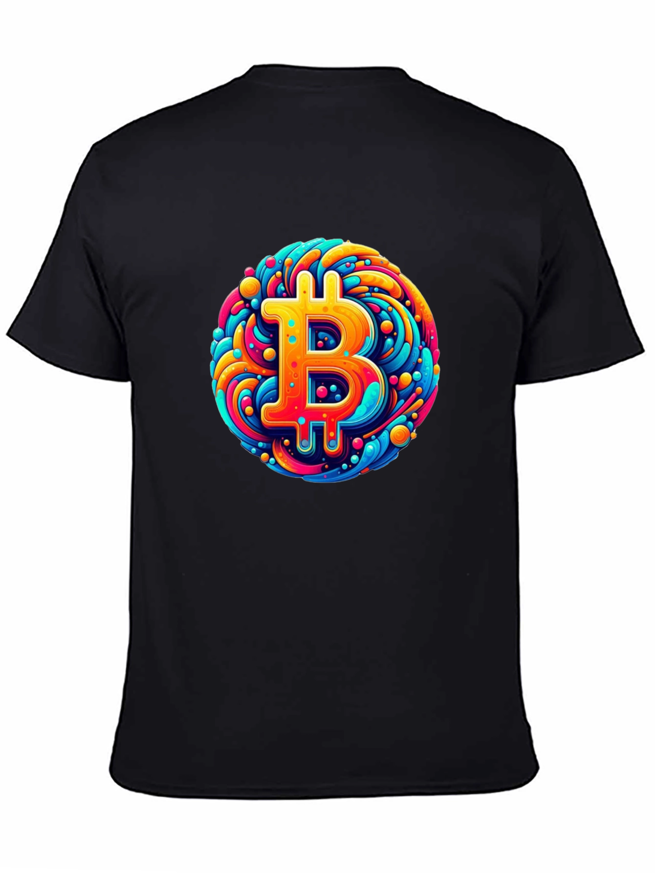 Bitcoin Art T-Shirt - Crypto Swirl Design