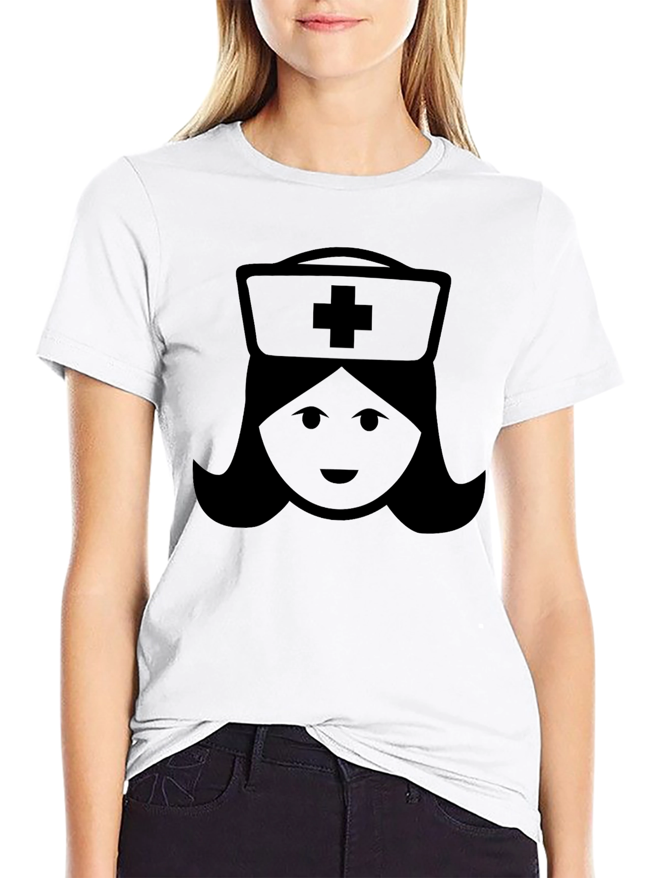 Nurse Graphic Tee - Black Cotton T-Shirt