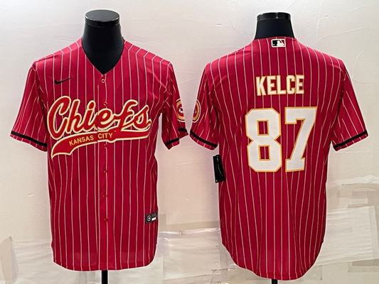 Men's Kansas City Chiefs Travis Kelce #87 Red Player Jerseys Joint Edition