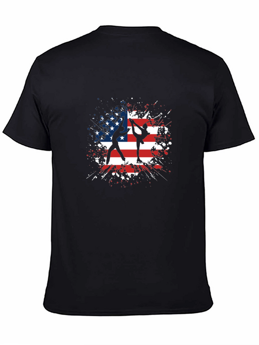 Figure Skating USA Flag T-Shirt