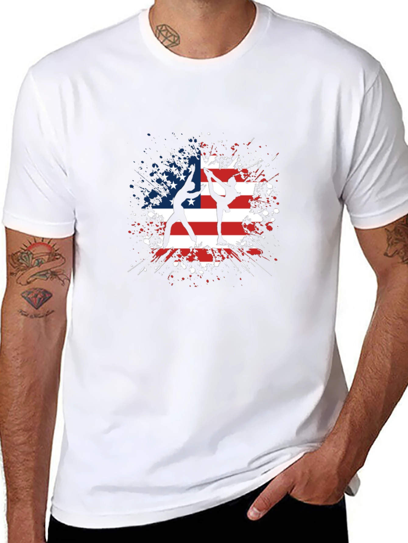 Figure Skating USA Flag T-Shirt