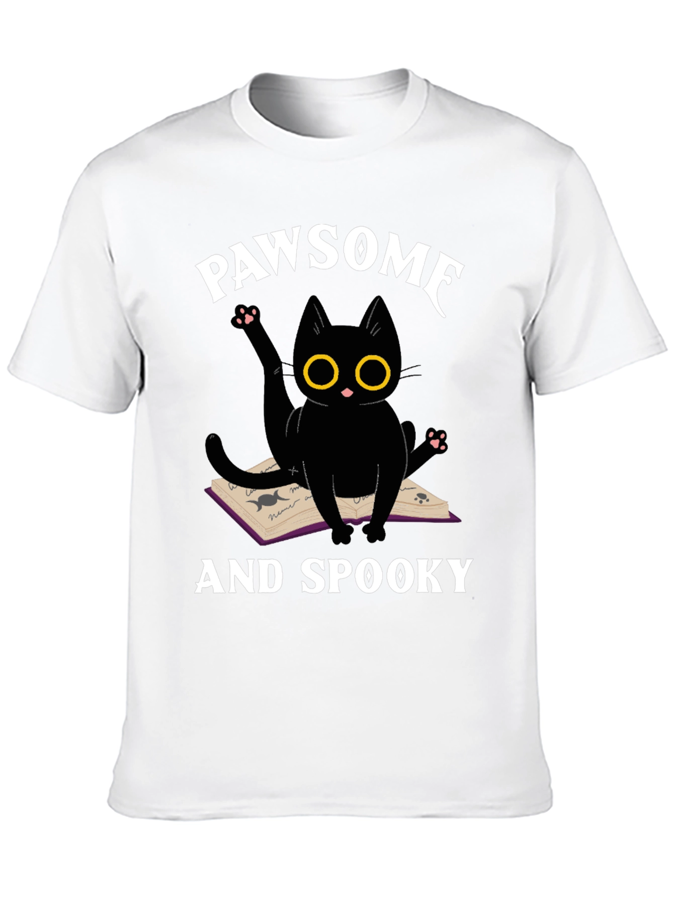 Pawsome and Spooky Black Cat T-Shirt