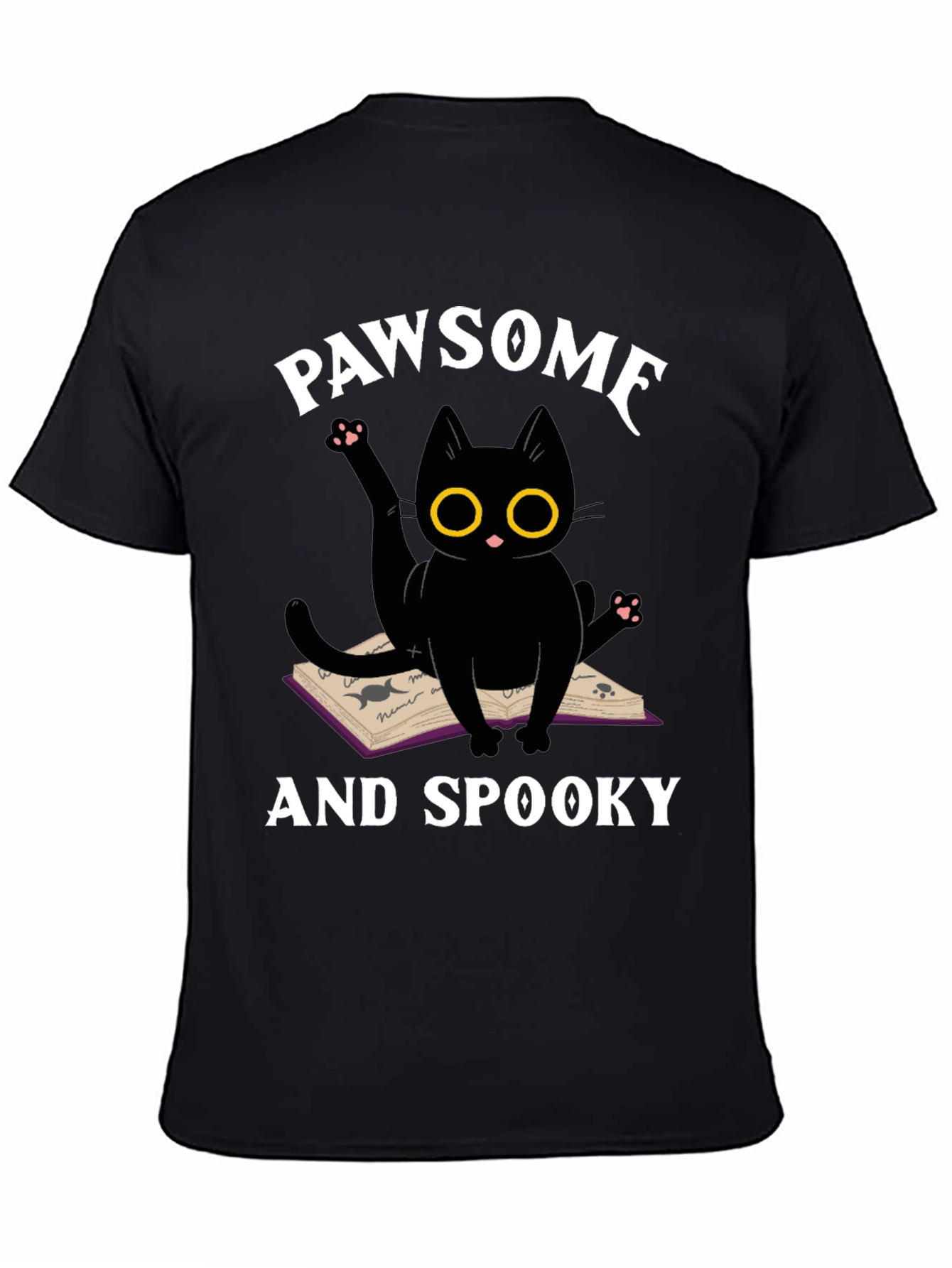 Pawsome and Spooky Black Cat T-Shirt