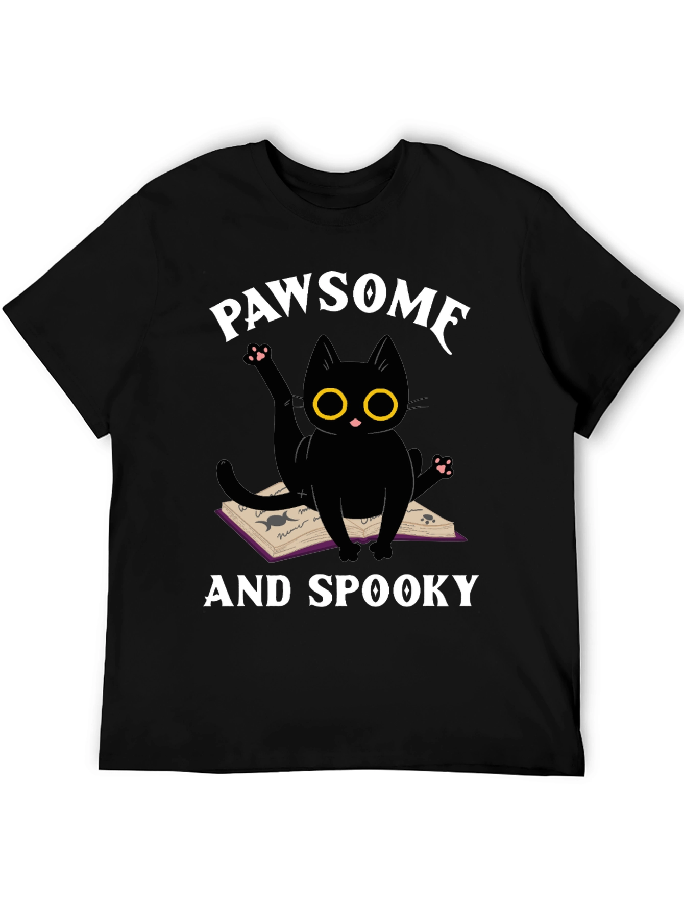 Pawsome and Spooky Black Cat T-Shirt