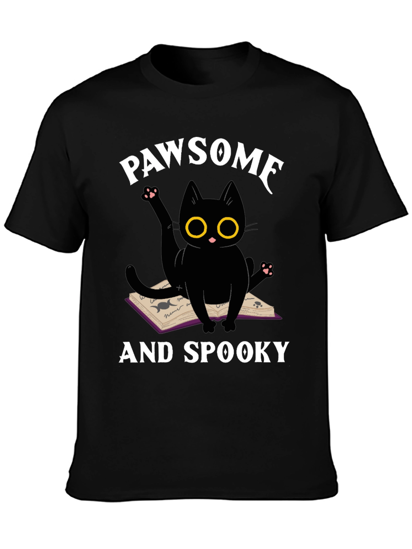 Pawsome and Spooky Black Cat T-Shirt