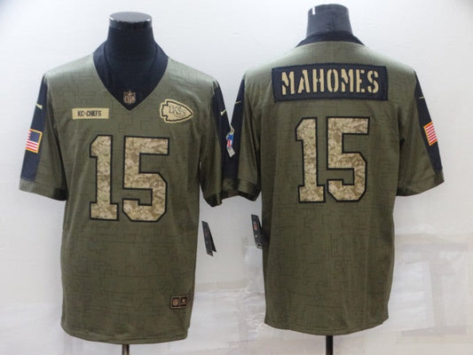 Men's Kansas City Chiefs #15 Patrick Mahomes Brown Game Player Jerseys