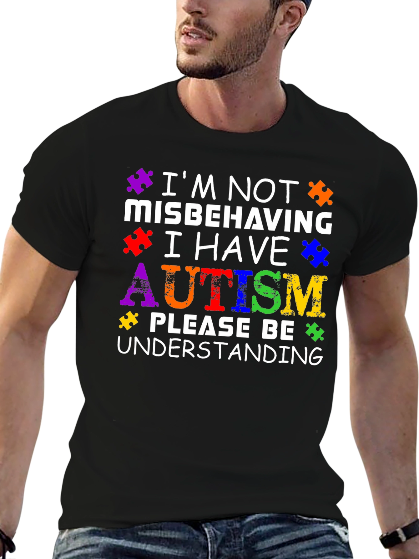 Autism Awareness Puzzle Piece Graphic T-Shirt