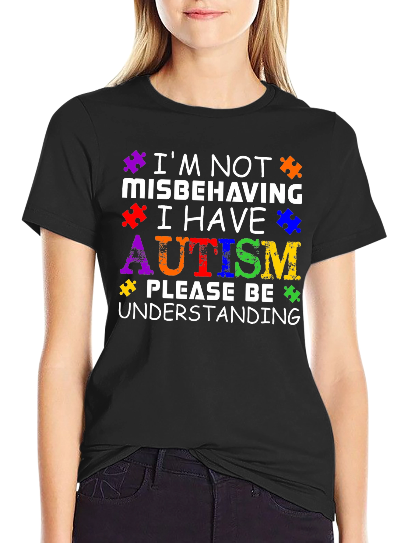 Autism Awareness Puzzle Piece Graphic T-Shirt