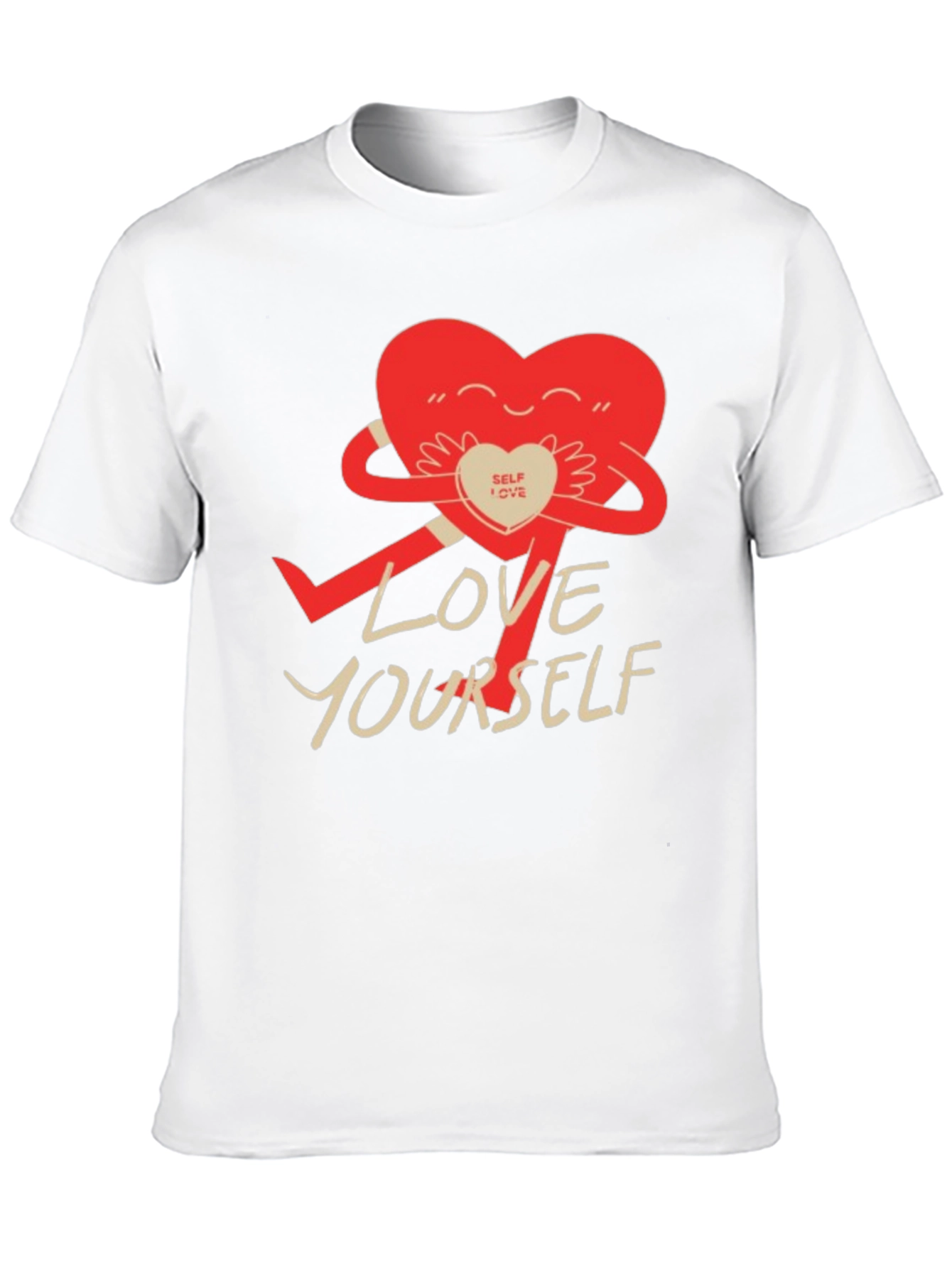 Love Yourself Graphic Tee - Cute Heart Hug T-Shirt