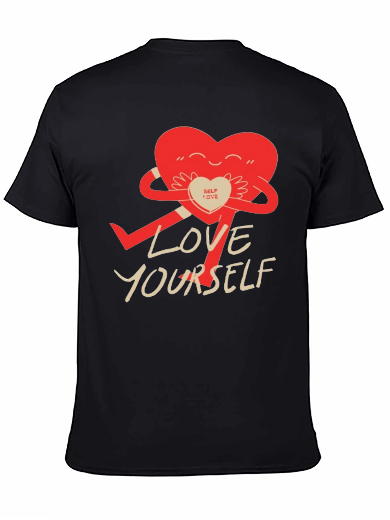 Love Yourself Graphic Tee - Cute Heart Hug T-Shirt
