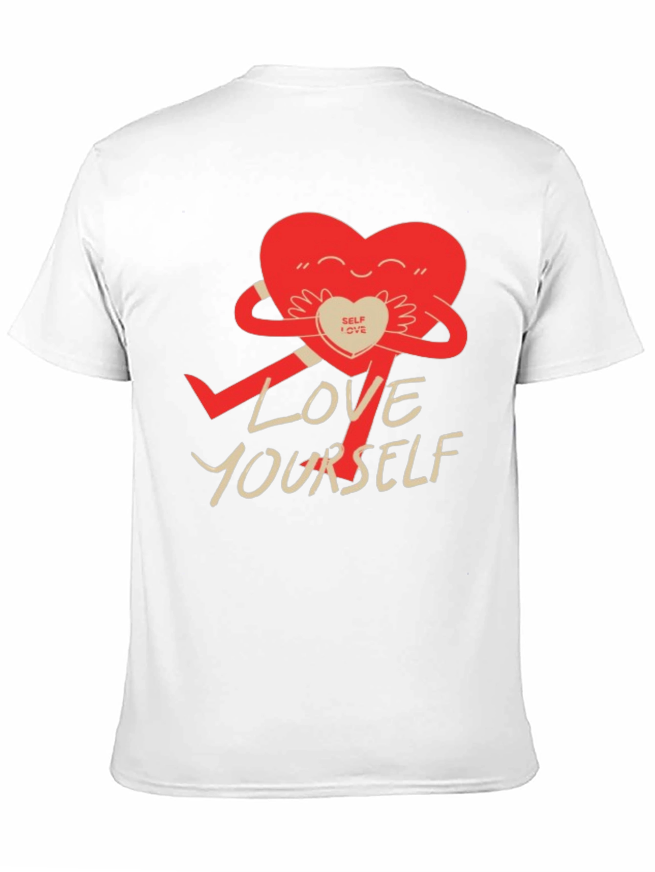 Love Yourself Graphic Tee - Cute Heart Hug T-Shirt