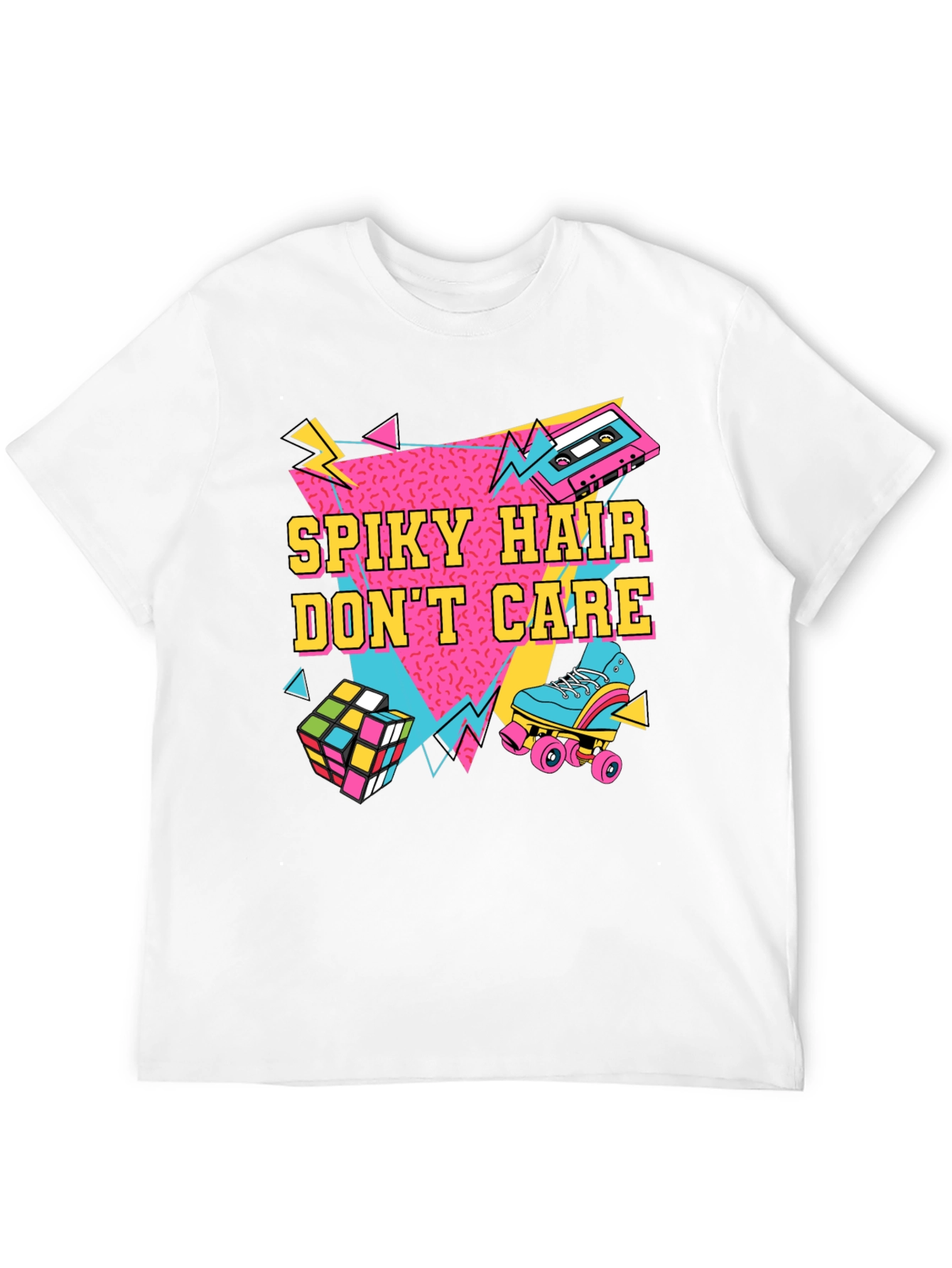 Spiky Hair Dont Care Retro 80s T-Shirt