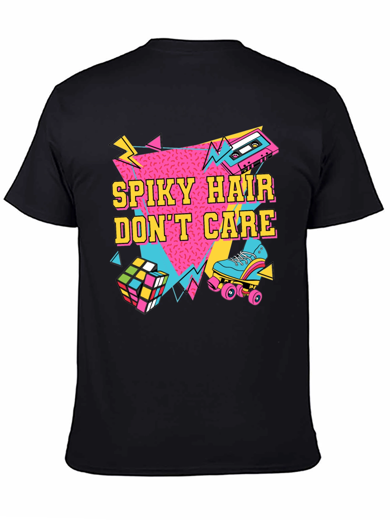 Spiky Hair Dont Care Retro 80s T-Shirt