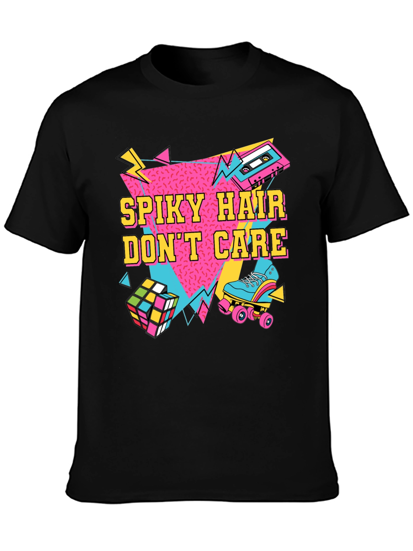Spiky Hair Dont Care Retro 80s T-Shirt