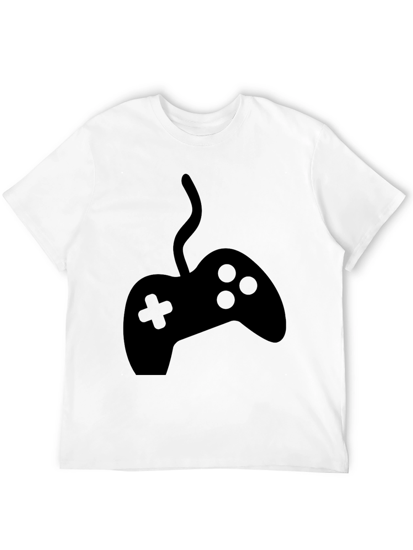 Gamer Style Black T-Shirt with Controller Graphic