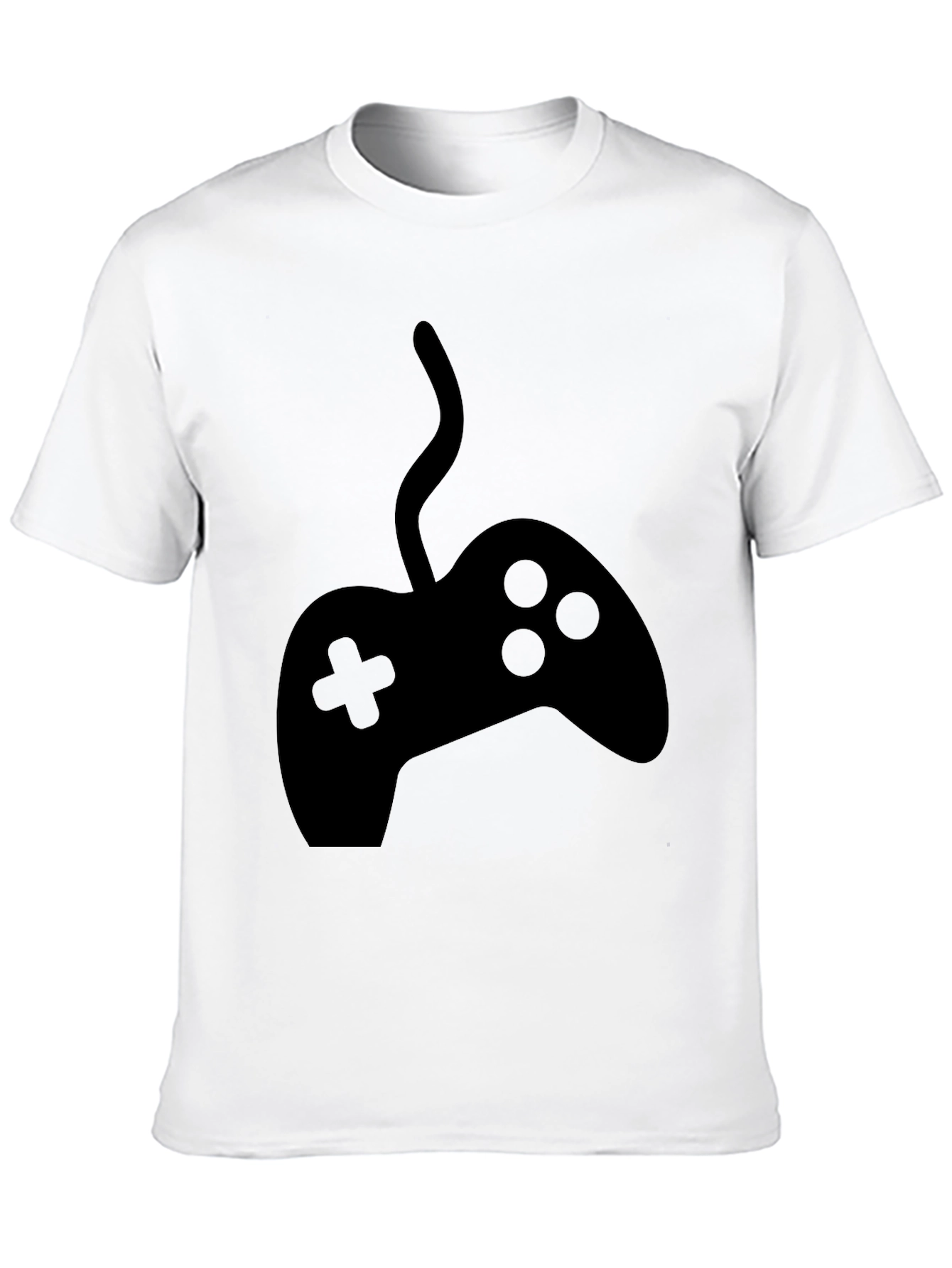 Gamer Style Black T-Shirt with Controller Graphic