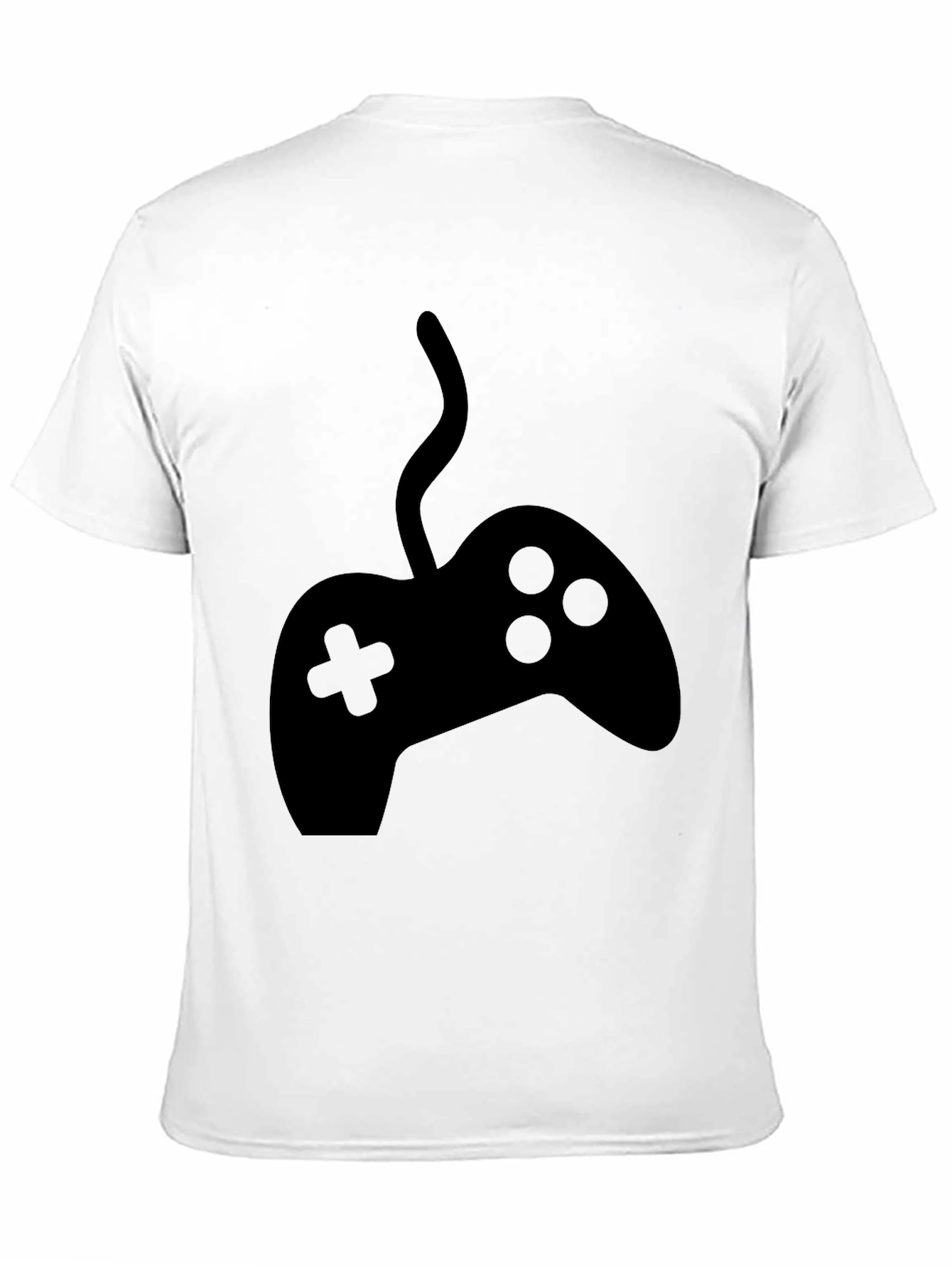 Gamer Style Black T-Shirt with Controller Graphic