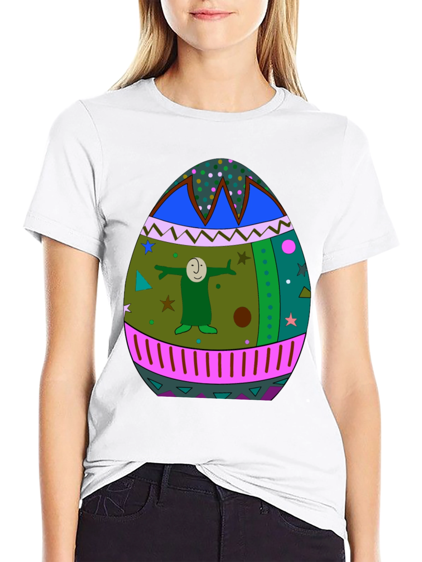 Easter Egg Graphic Print T-Shirt