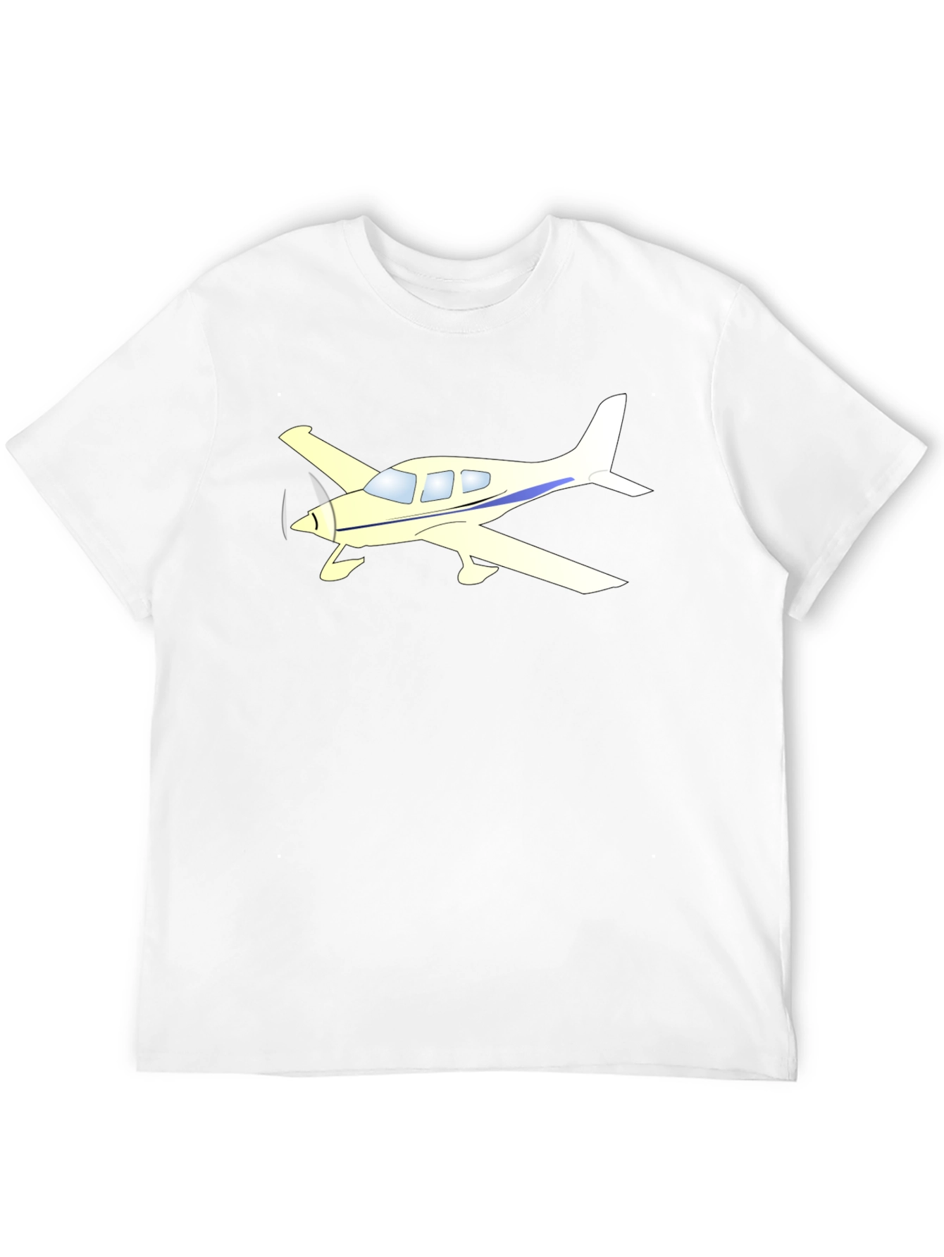 Airplane Graphic Tee - Black Cotton Casual Shirt