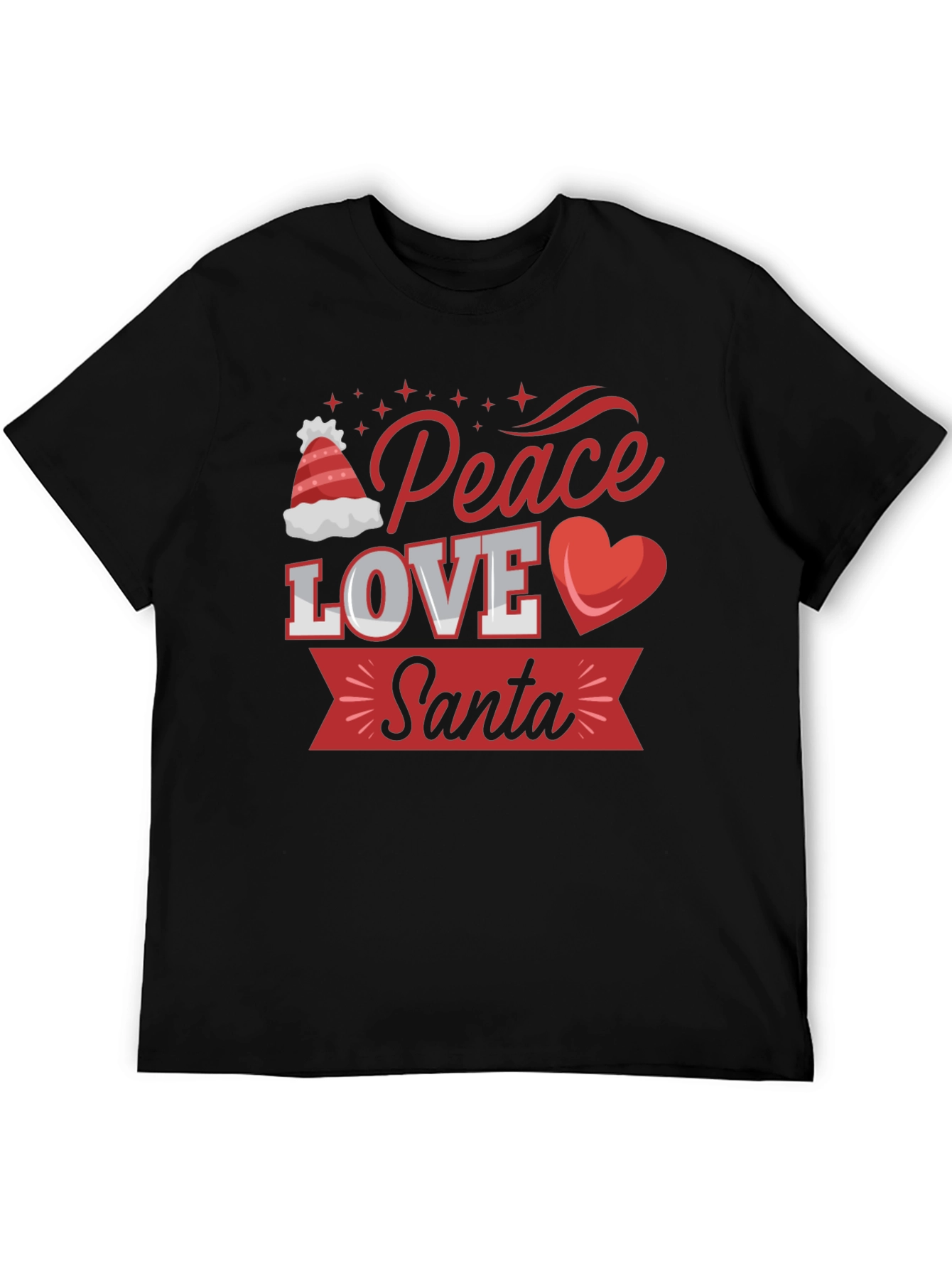 Peace Love Santa Christmas Graphic Tee