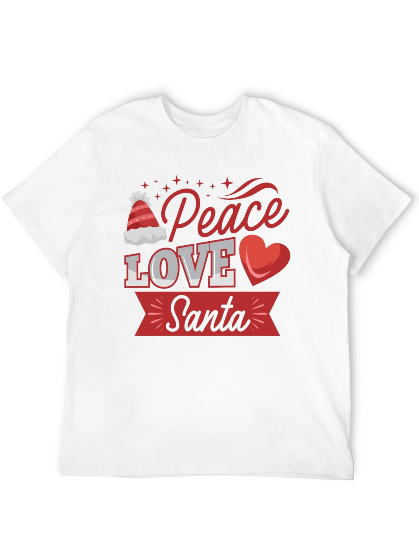 Peace Love Santa Christmas Graphic Tee
