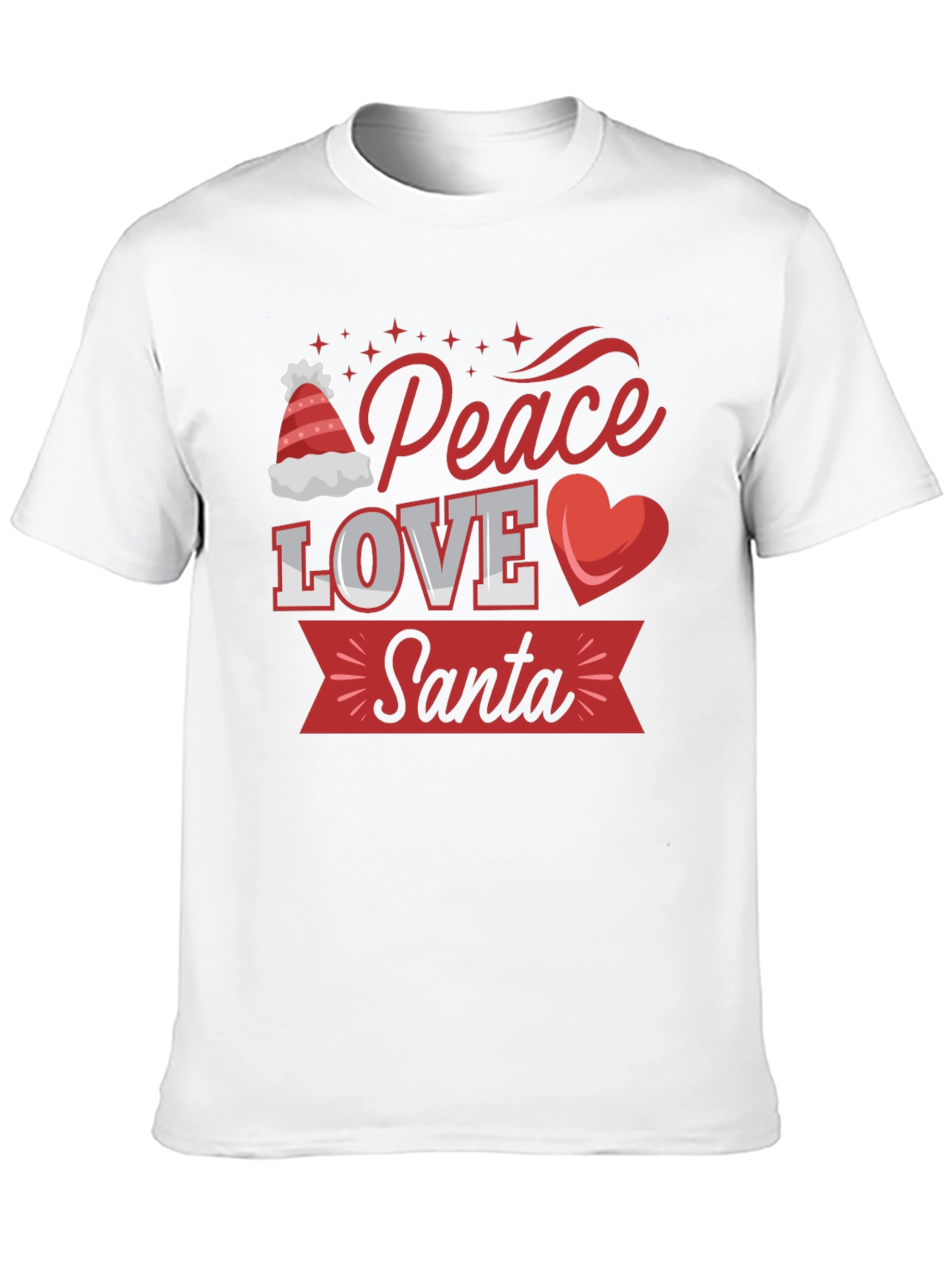 Peace Love Santa Christmas Graphic Tee