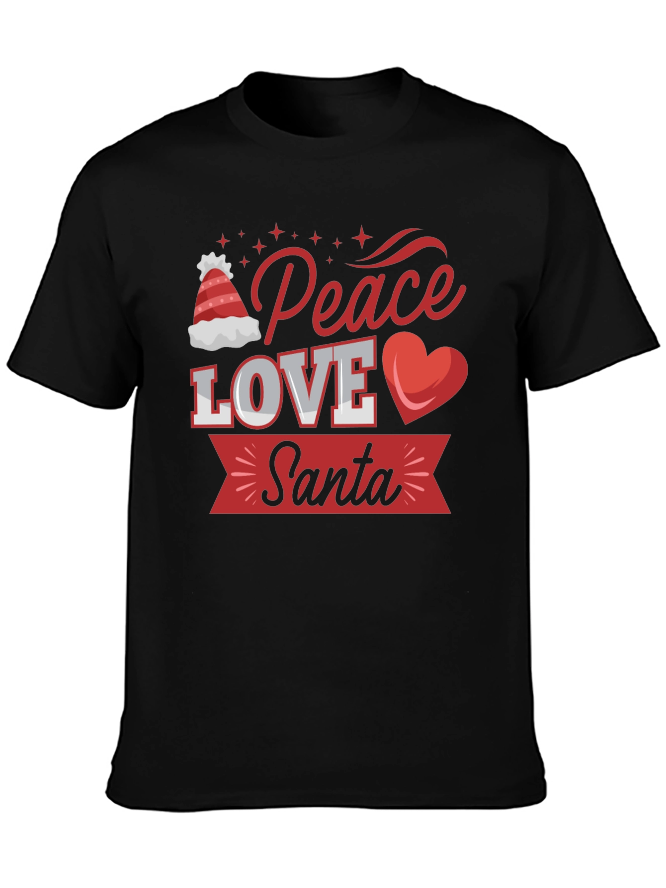 Peace Love Santa Christmas Graphic Tee