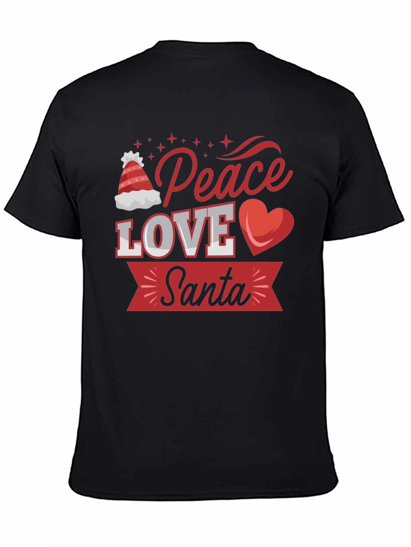 Peace Love Santa Christmas Graphic Tee