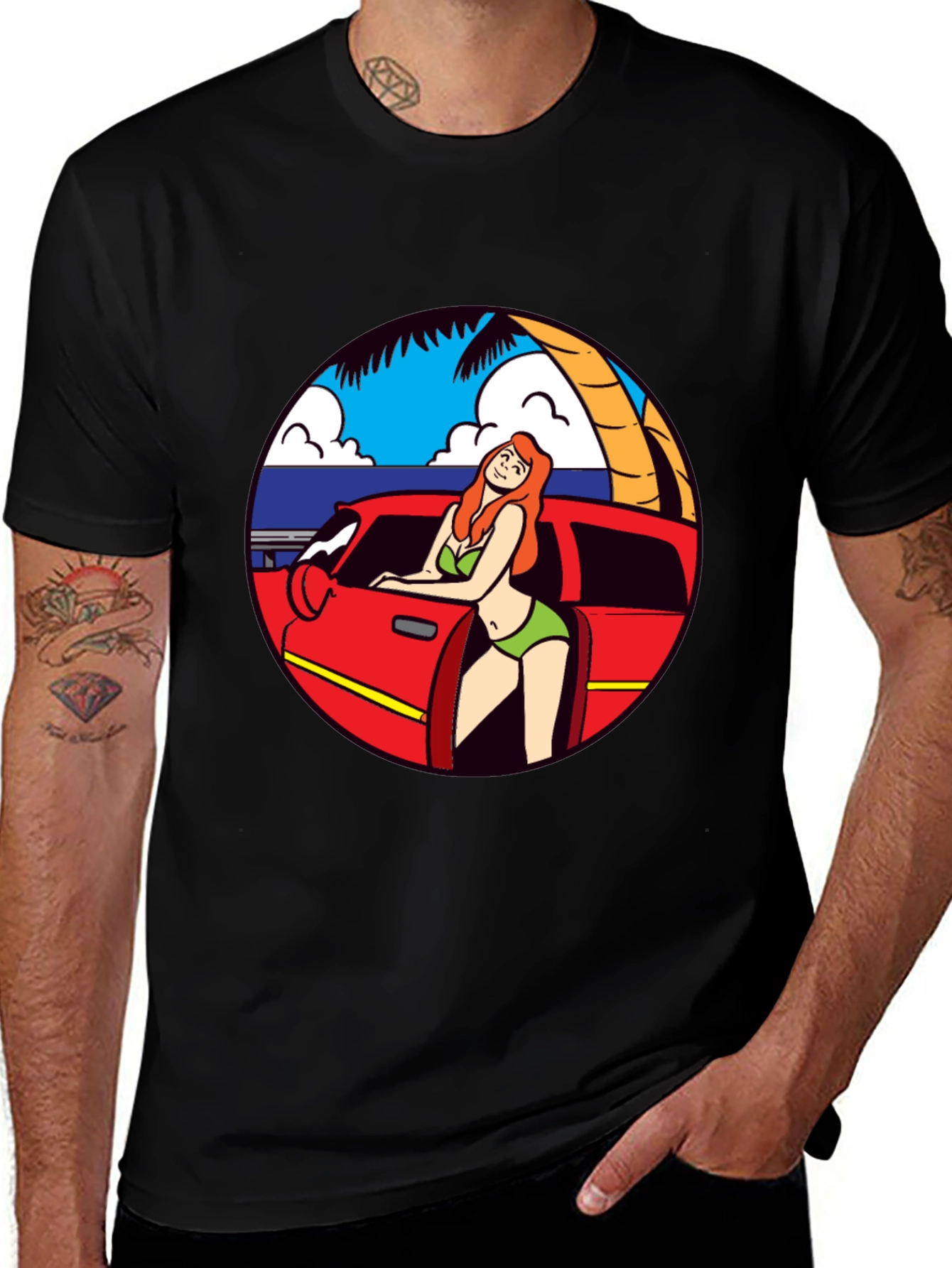 Retro Beach Babe Graphic T-Shirt