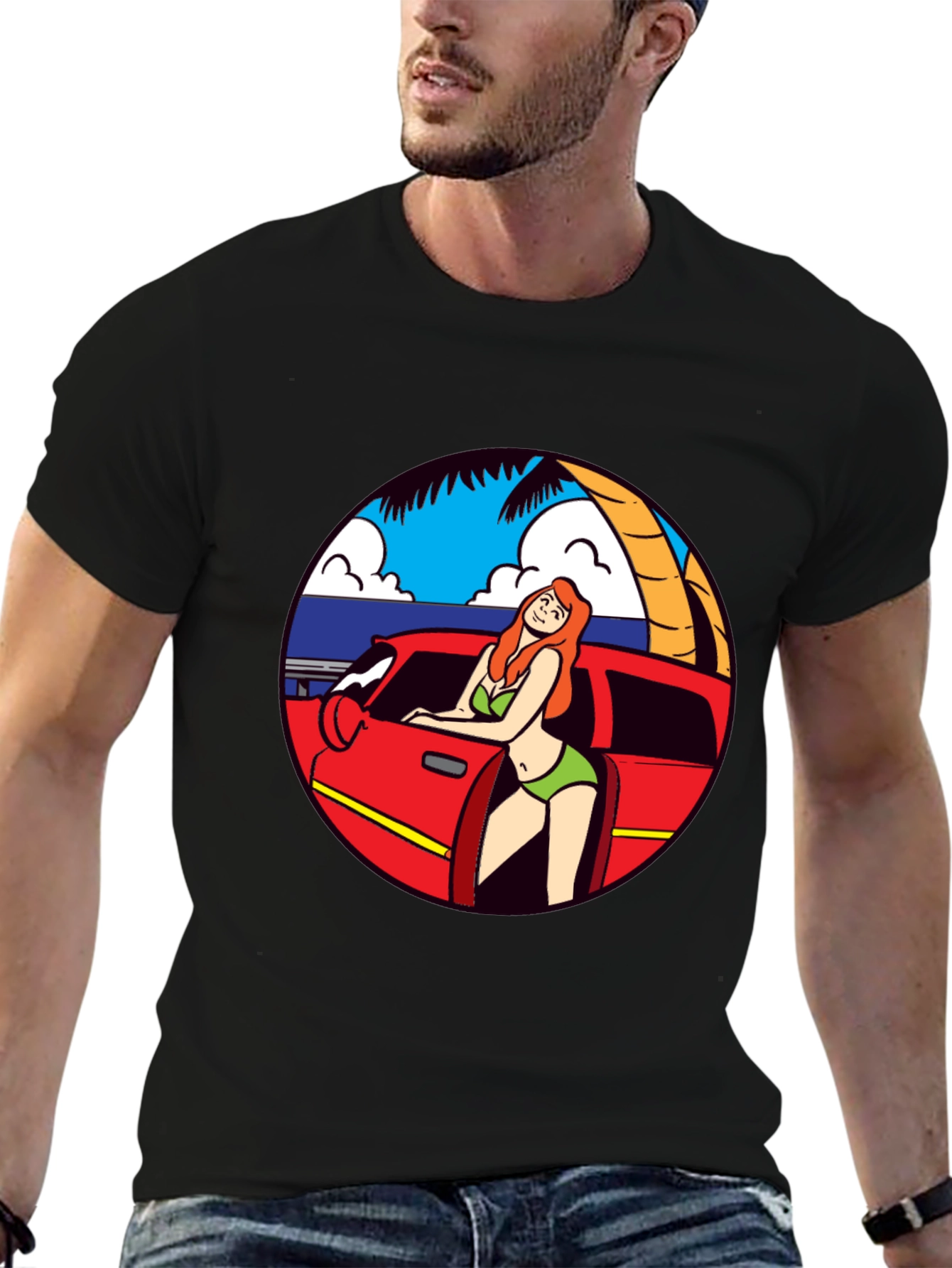 Retro Beach Babe Graphic T-Shirt