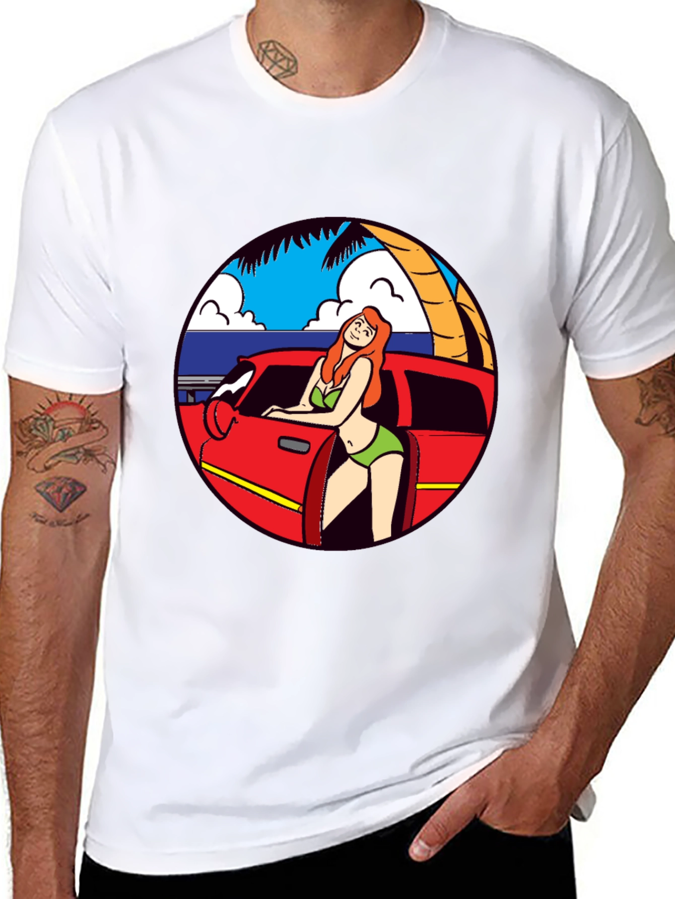 Retro Beach Babe Graphic T-Shirt