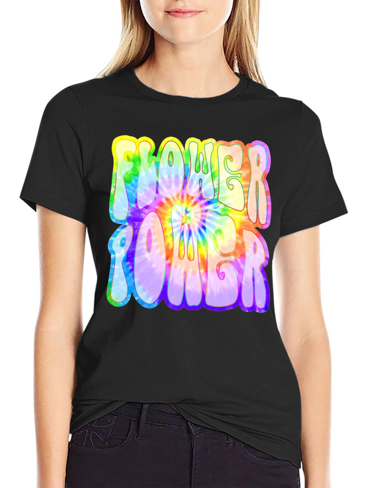 Flower Power Tie-Dye Graphic T-Shirt