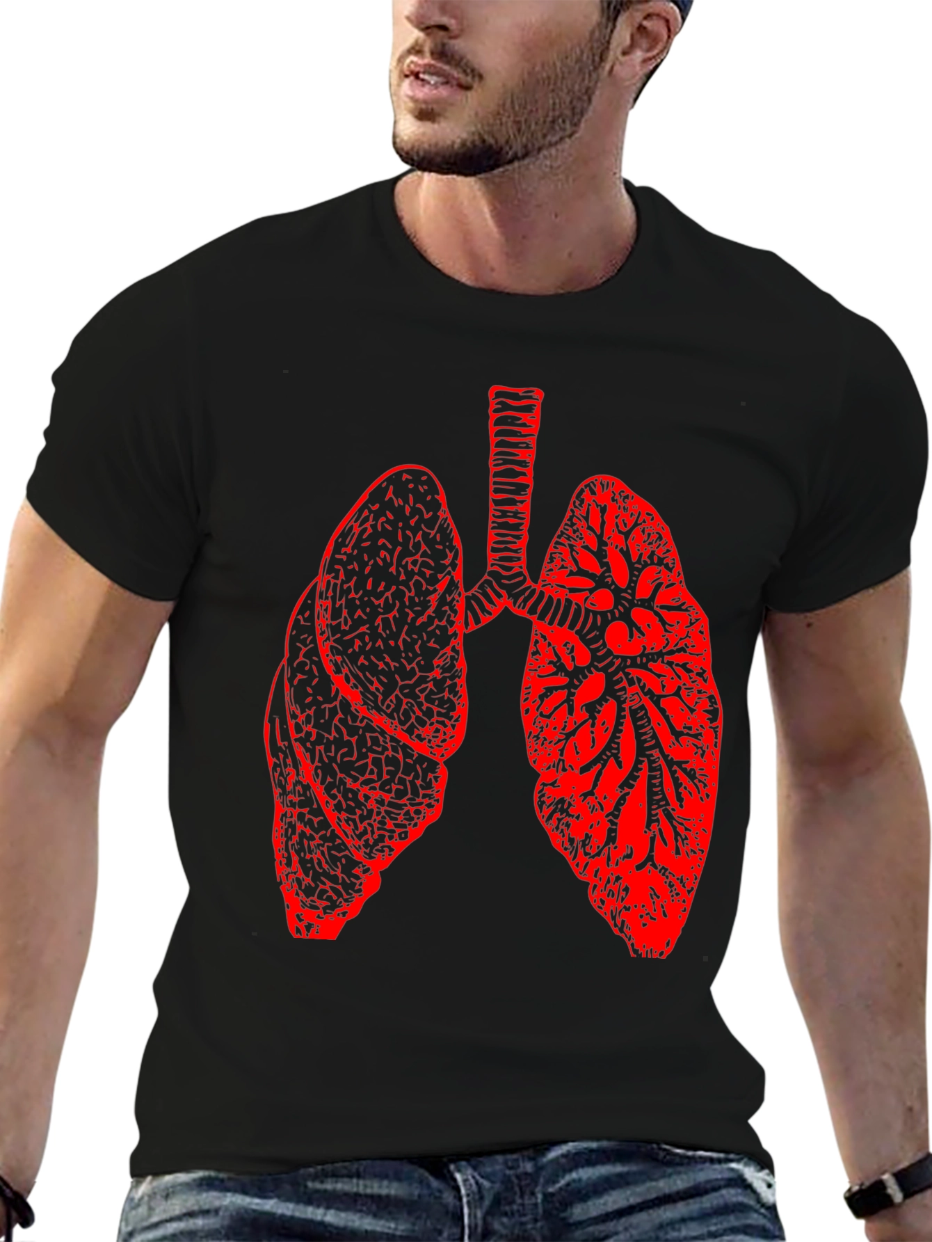 Lung Anatomy Graphic Print T-Shirt