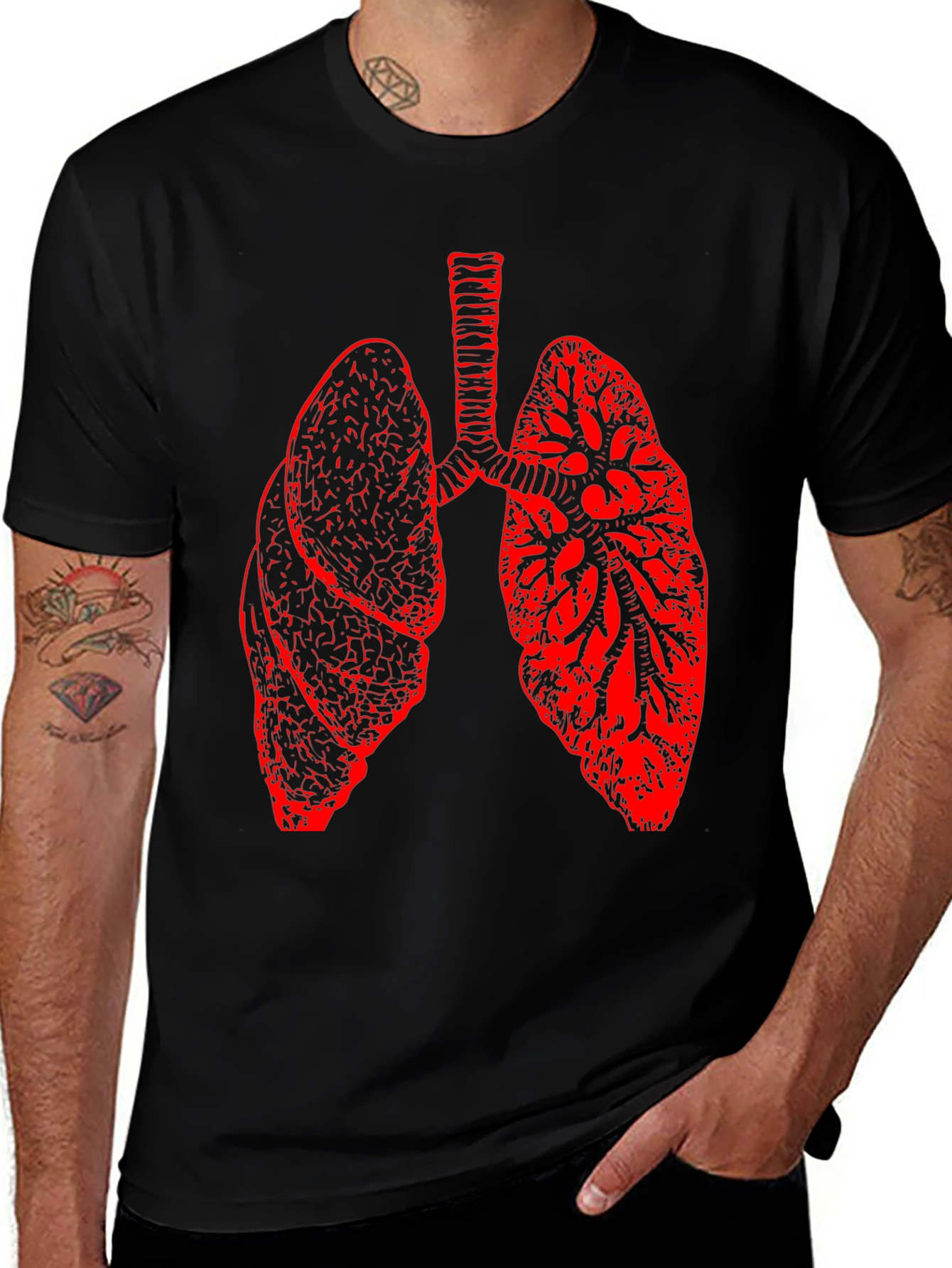 Lung Anatomy Graphic Print T-Shirt