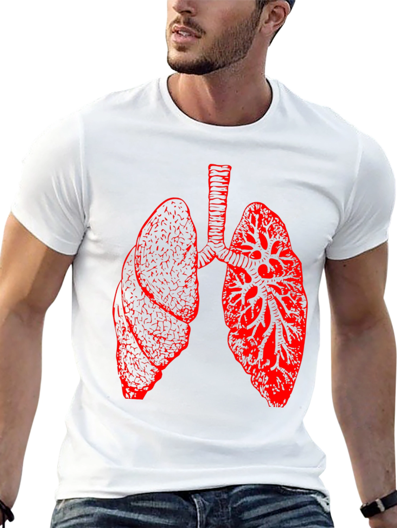 Lung Anatomy Graphic Print T-Shirt