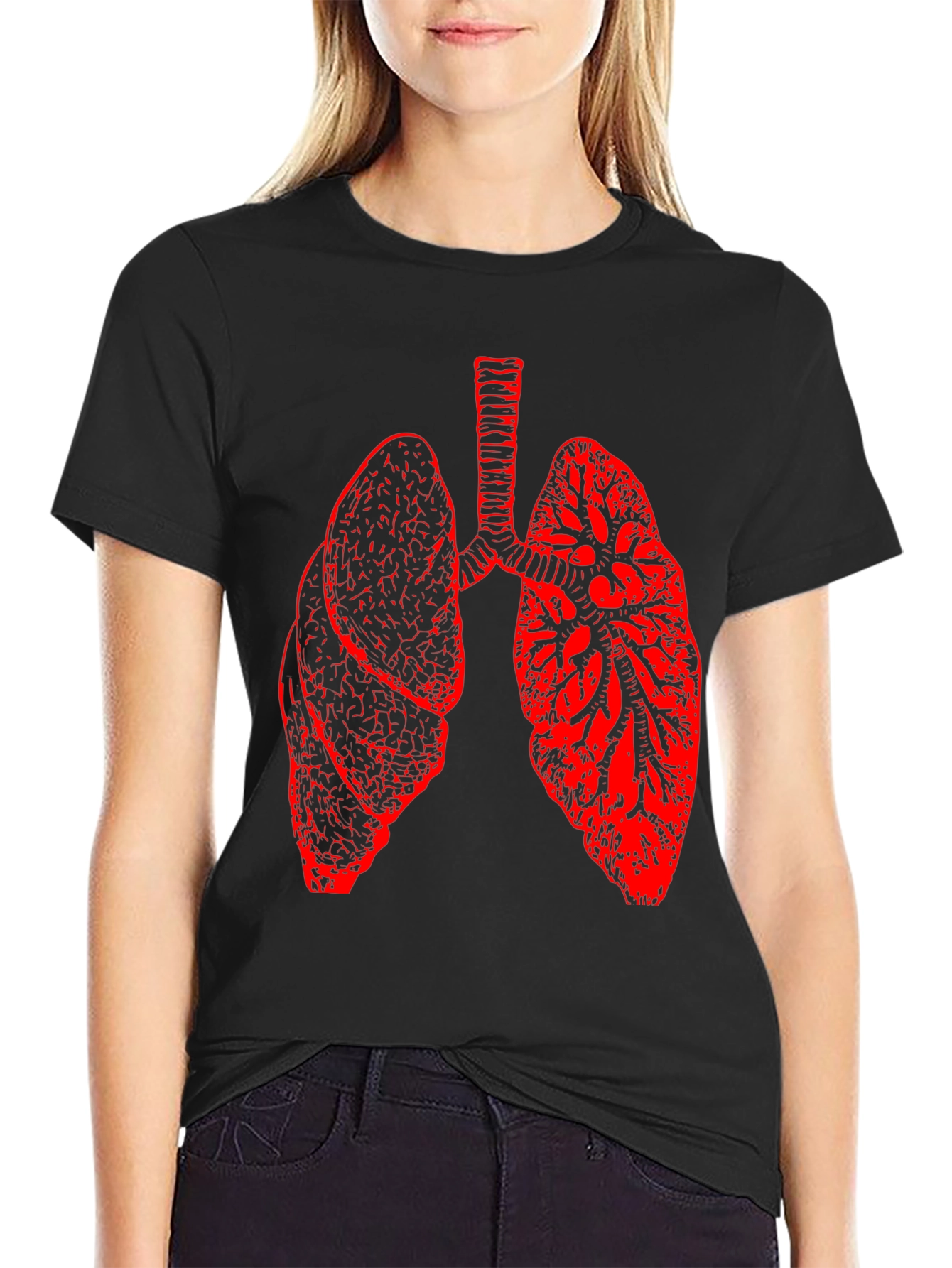 Lung Anatomy Graphic Print T-Shirt