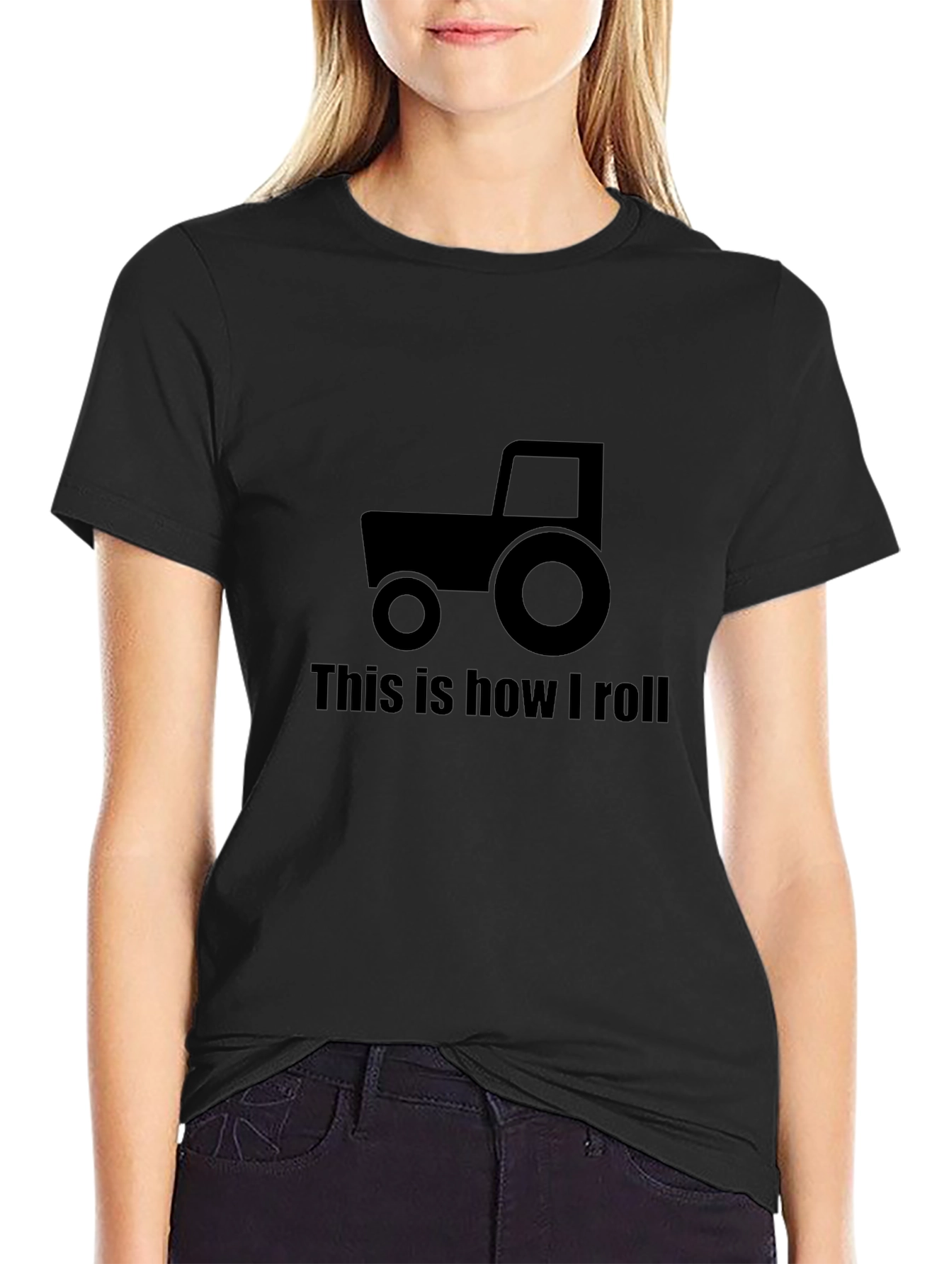 Tractor This is How I Roll Black T-Shirt