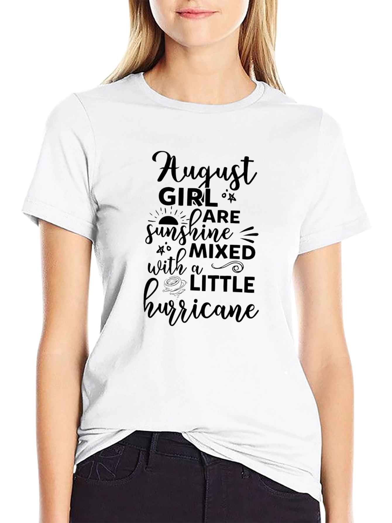 August Girl Sunshine Hurricane Black Tee