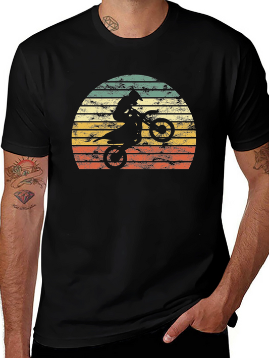 Motocross Rider Sunset Graphic T-Shirt
